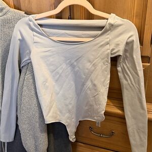 SKIMS Light Gray Long Sleeve Bodysuit